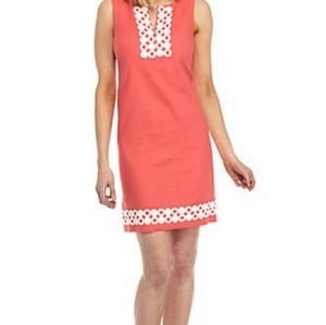 Jessica Howard Coral Crochet Hem Sleeveless dress